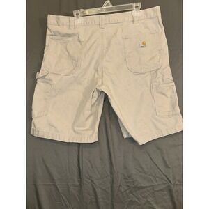 Carhartt Shorts‎ Mens 40 Beige Workwear Flat Front Cargo Carpenter  10" Inseam *
